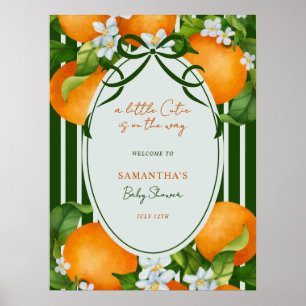 Little Cutie Sinaasappels Babyshower Welkomstbord Poster