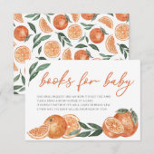 Little Cutie Sinaasappels boeken voor Baby shower Informatiekaartje (Voorkant / Achterkant)