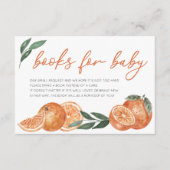 Little Cutie Sinaasappels boeken voor Baby shower Informatiekaartje (Voorkant)