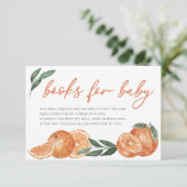 Little Cutie Sinaasappels boeken voor Baby shower Informatiekaartje (Staand voorkant)