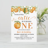 Little Cutie Sinaasappels Citrus Verjaardagsuitnod Kaart (Staand voorkant)