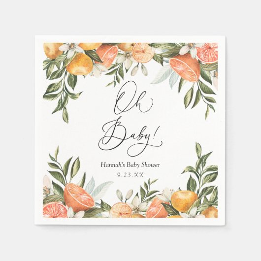 Little Cutie Sinaasappels Oh baby Napkins Servet (Voorkant)