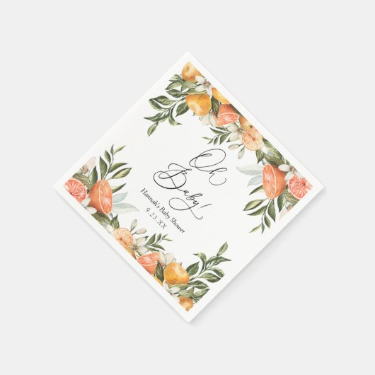 Little Cutie Sinaasappels Oh baby Napkins Servet (Hoek)