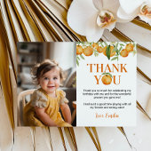 Little Cutie Sinaasappels Verjaardagsfoto Dank u k Bedankkaart