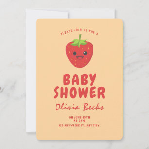 Little Cutie Strawberry Baby shower Kaart