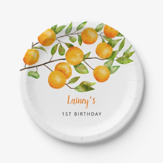 Little Cutie Summer Birthday Papieren Bordje (Voorkant)