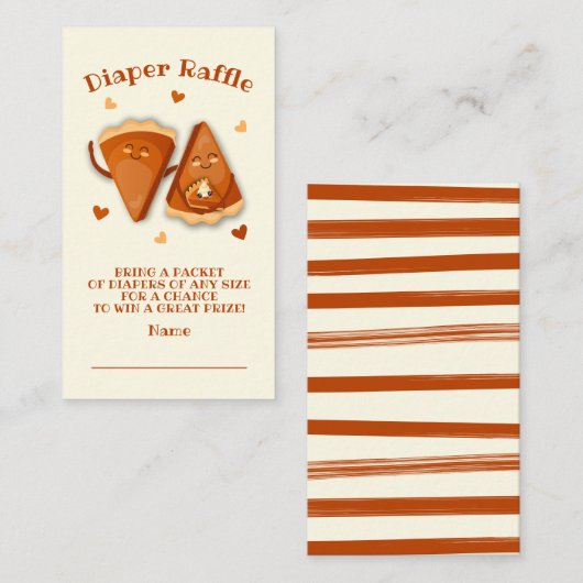 Little Cutie Taart Herfst Luier Raffle Visitekaartje (Voorkant / Achterkant)