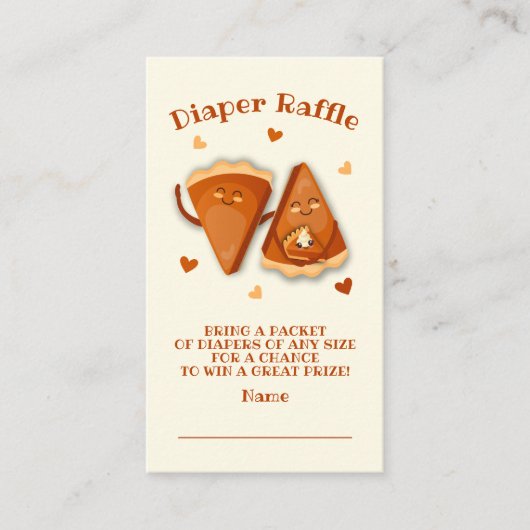 Little Cutie Taart Herfst Luier Raffle Visitekaartje (Voorkant)