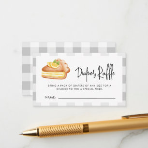 Little Cutie Taart Luier Raffle Baby shower Informatiekaartje