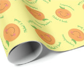 Little Cutie Tangerine Baby shower Genderneutraal Cadeaupapier (Rol Hoek)