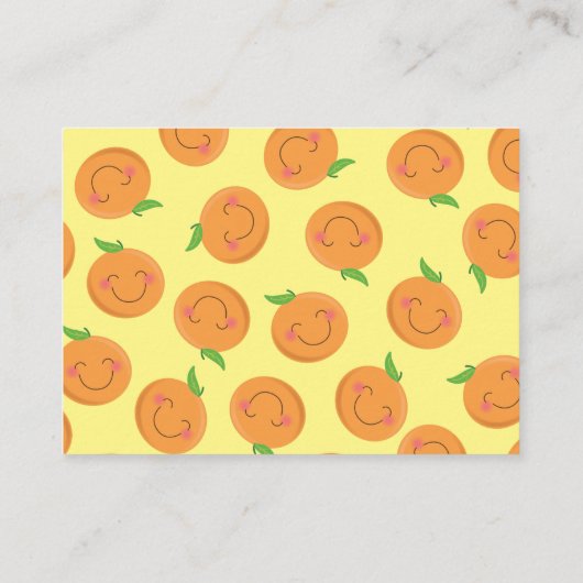 Little Cutie Tangerine Baby shower Genderneutraal Informatiekaartje (Achterkant)