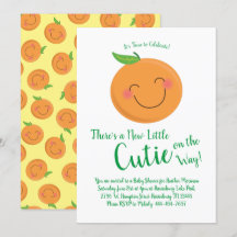 Little Cutie Tangerine Baby shower Genderneutraal