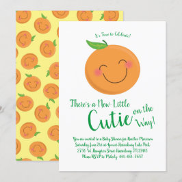 Little Cutie Tangerine Baby shower Genderneutraal Kaart