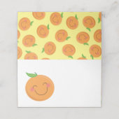 Little Cutie Tangerine Baby shower Genderneutraal Plaatskaartje (Buitenkant ongevouwen)