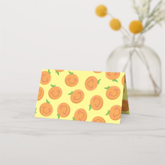 Little Cutie Tangerine Baby shower Genderneutraal Plaatskaartje (Achterkant)