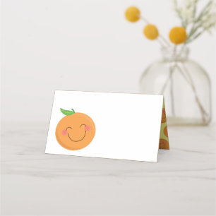 Little Cutie Tangerine Baby shower Genderneutraal Plaatskaartje