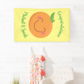 Little Cutie Tangerine Baby shower Genderneutraal Spandoek (Insitu)