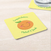 Little Cutie Tangerine Baby shower Kartonnen Onderzetters (Schuin)