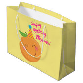 Little Cutie Tangerine Birthday Party Groot Cadeauzakje (Achterkant Gekanteld)