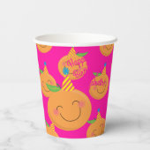 Little Cutie Tangerine Birthday Party Paper Cups Papieren Bekers (Achterkant)