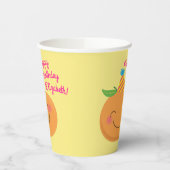 Little Cutie Tangerine Birthday Party Papieren Bekers (Links)