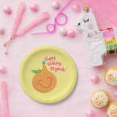 Little Cutie Tangerine Birthday Party Papieren Bordje (Feest)