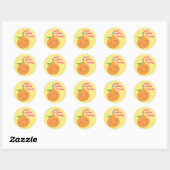 Little Cutie Tangerine Birthday Party Ronde Sticker (Vel)