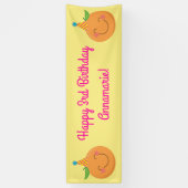 Little Cutie Tangerine Birthday Party Spandoek (Verticaal)