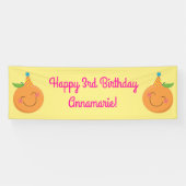 Little Cutie Tangerine Birthday Party Spandoek (Horizontaal)