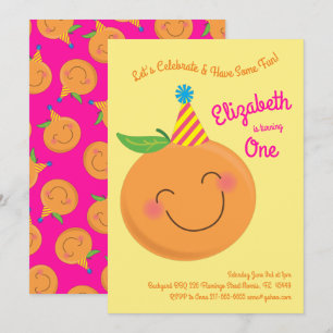 Little Cutie Tangerine Schattigee Kinder 1e Verjaa Kaart