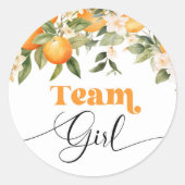 Little cutie Team meisje geslacht onthullen Ronde Sticker (Voorkant)