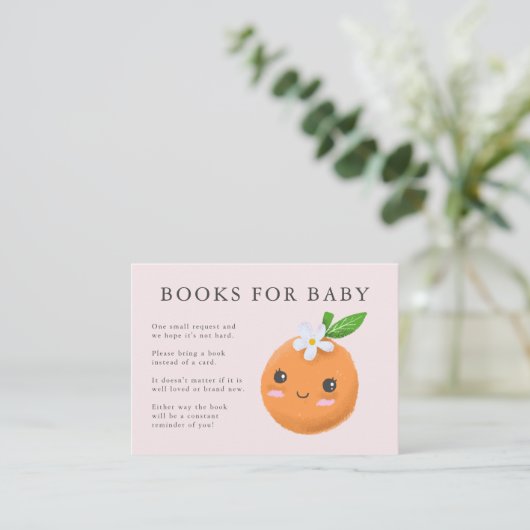 Little Cutie Thema Boeken voor Baby Pink Baby show Informatiekaartje (Staand voorkant)