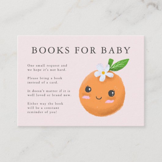 Little Cutie Thema Boeken voor Baby Pink Baby show Informatiekaartje (Voorkant)