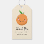 Little Cutie Thema Geel Baby shower Favor Cadeaulabel (Voorkant)