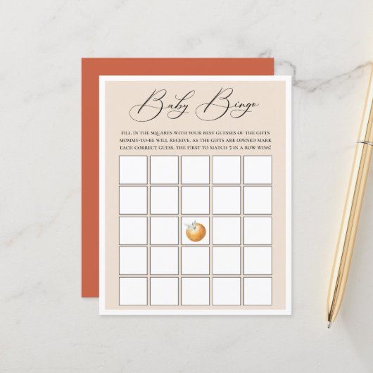 Little Cutie Theme Baby Bingo Game (Voorkant / Achterkant in situ)