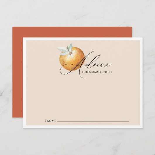 Little Cutie Theme Baby shower Advies Kaart (Voorkant / Achterkant)