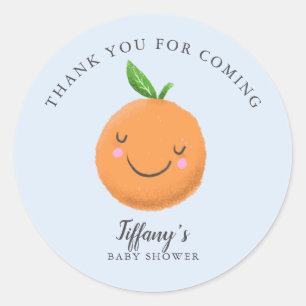 Little Cutie Theme Baby shower Blauw Favor Ronde Sticker