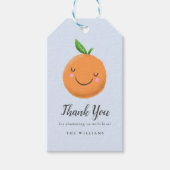 Little Cutie Theme Blue Baby shower Favor Cadeaulabel (Voorkant)