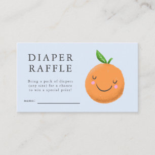 Little Cutie Theme Blue Baby shower Luier Raffle Informatiekaartje