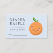 Little Cutie Theme Blue Baby shower Luier Raffle Informatiekaartje (Voorkant)
