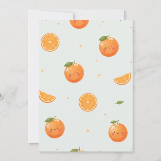 Little Cutie Turning One 1st Birthday Invitation Kaart (Achterkant)