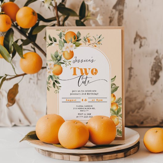 Little cutie Twee schattig 2e verjaardagsfeestje Kaart