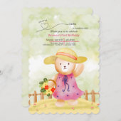 Little cutie verjaardagsuitnodiging kaart (Voorkant / Achterkant)