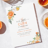 Little Cutie Waterverf Citrus Floral 1e Verjaardag Kaart