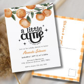 Little Cutie Waterverf Citrus Oranje Baby shower Briefkaart