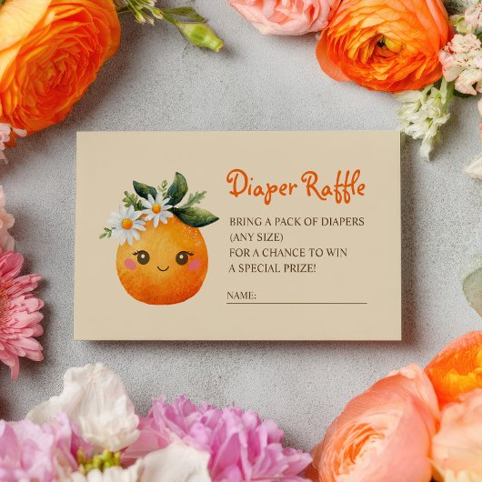 Little Cutie Waterverf Sinaasappel Fruit Luier Raf Informatiekaartje