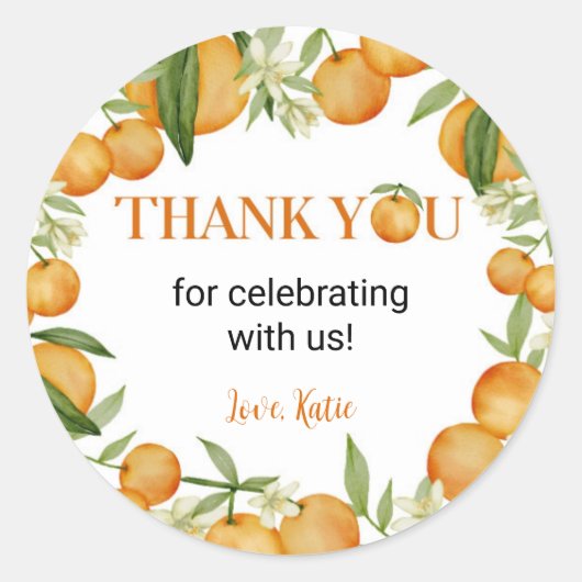 Little Cutie Waterverf Sticker Labels Verjaardag (Voorkant)