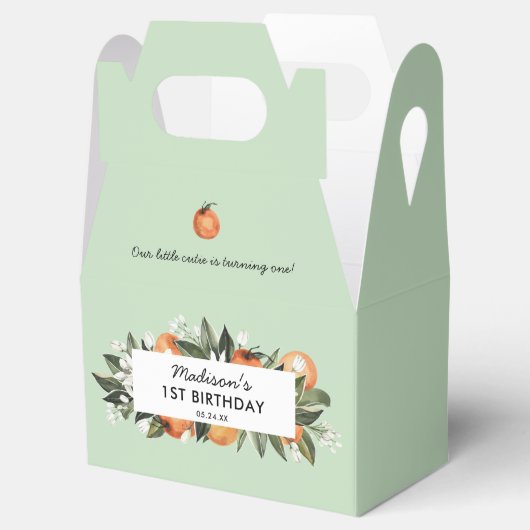 Little Cutie wordt een 1e verjaardagsfeestje FA Bedankdoosjes (Geopend)