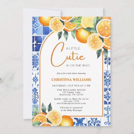 Little Cutie Zomer Genderneutraal Baby shower Kaart (Voorkant)