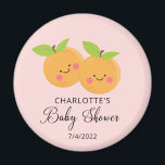 Little Cuties Baby shower Magnet<br><div class="desc">Er zijn kleine stukjes op weg naar een baby shower met schattige kleine clementine sinaasappels op een lichtroze achtergrond. Bezoek onze winkel om ons schattig collectie van kleine stukjes te uitzichten.</div>